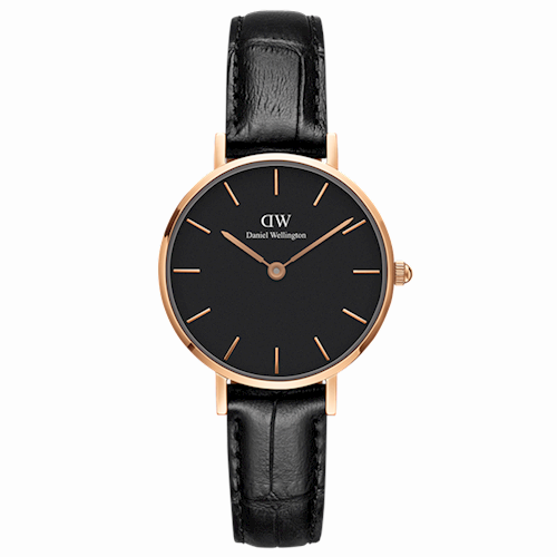 Image of Rosa forgyldt Classic Black Petite Reading Quartz Dame ur fra Daniel Wellington